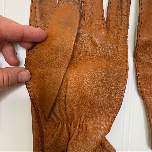 Vintage Daniel Hays Brown Leather Gloves - Picture 8 of 12